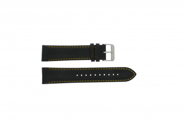 Horlogeband Pulsar VK63-X001 / PU2007X1 / PP077X Leder Zwart 22mm
