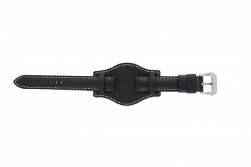 Horlogeband Universeel 386.18.01 Onderliggend Leder Zwart 18mm
