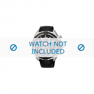 Horlogeband Seiko SNAF39P2 / 7T62 0LF0 Leder Zwart 22mm
