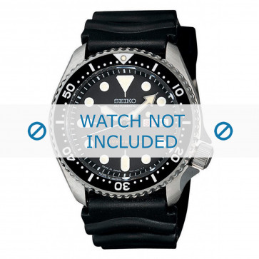 Seiko horlogeband 7S26-0020-SKX007K1 Rubber Zwart 22mm