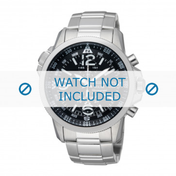 Seiko horlogeband V172-0AG0 / SSC075P1 Staal Zilver 21mm