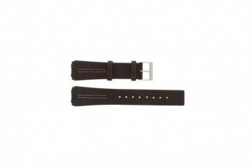 Skagen horlogeband 433LSL Push Pin / No screws Leder Bruin 20mm + wit stiksel