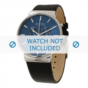 Horlogeband Skagen SKW6105 / 247XXX - 25XXXX Leder Zwart 23mm