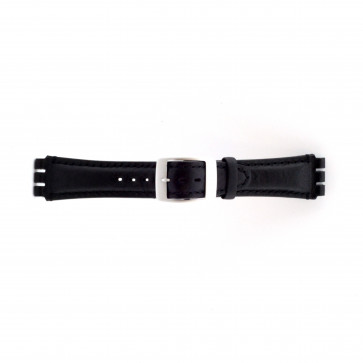 Horlogeband Swatch SC14.01 Leder Zwart 19mm