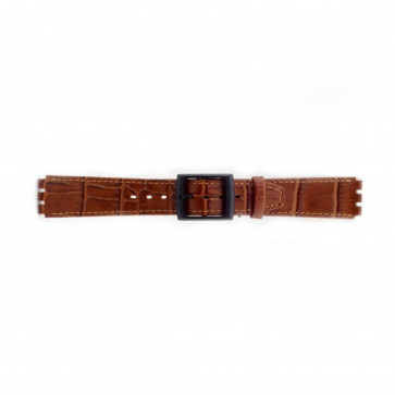 Horlogeband Swatch (alt.) SC16.03 Leder Bruin 16mm