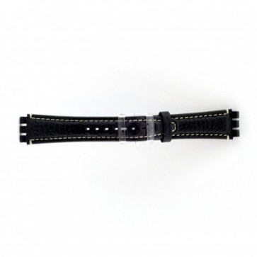 Horlogeband Swatch (alt.) ES.IRON-3.05 Leder Blauw 19mm