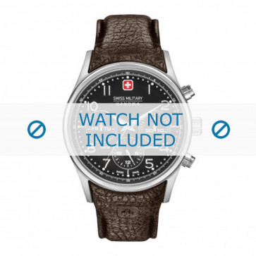 Swiss Military Hanowa horlogeband 06-4278.04.007 / 06-4278.04.001.05 Leder Bruin + bruin stiksel