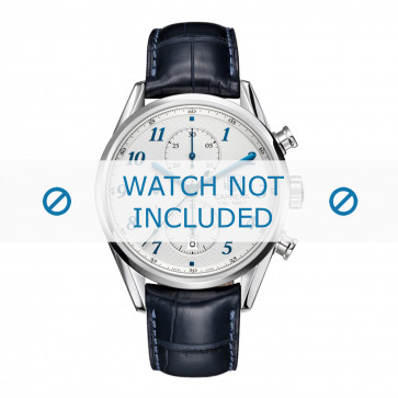 Horlogeband Tag Heuer CAR2114 / FC6292 Leder Blauw 20mm
