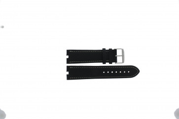 Tommy Hilfiger horlogeband TH-38-1-14-0686 ALT 307.01 Leder Zwart 24mm + wit stiksel