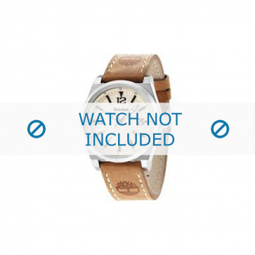 Timberland horlogeband 14641JS-07 Leder Bruin 24mm + wit stiksel