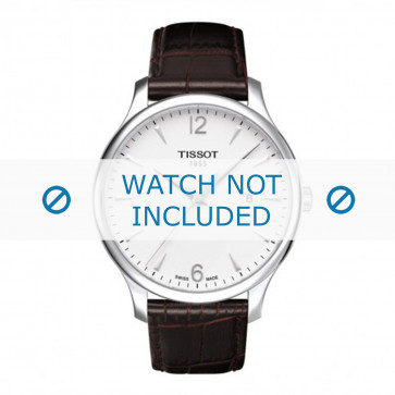 Tissot horlogeband T063.610.16.037.00 Leder Donkerbruin 20mm + bruin stiksel