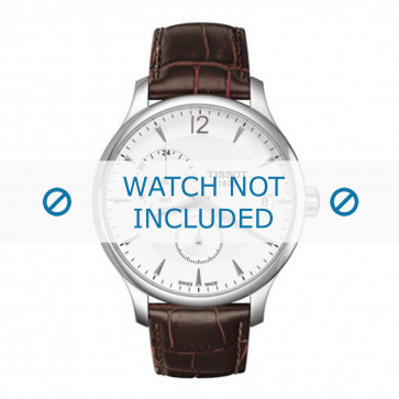 Tissot horlogeband T063.639.16.037.00 Leder Donkerbruin 20mm + bruin stiksel