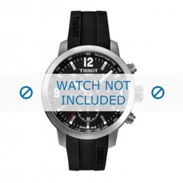 Tissot horlogeband T055.417.A PRC 200 - T461 - T055417A -T603032879 Rubber Zwart 19mm