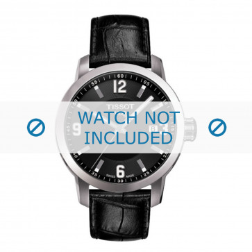 Tissot horlogeband T055.417.A PRC 200 - T610032709  Croco leder Zwart 19mm
