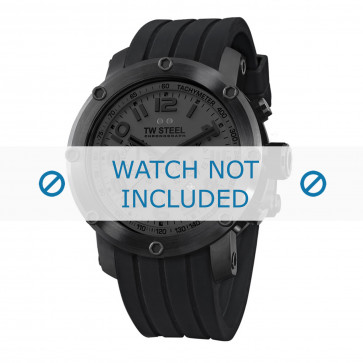 TW Steel horlogeband TW129 Rubber Zwart 24mm