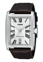 Lorus horlogeband VJ42-X068  Leder Bruin + bruin stiksel