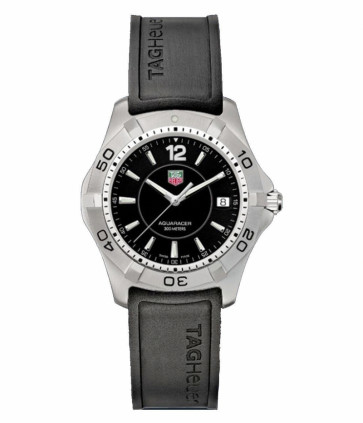 Horlogeband Tag Heuer WAF1110 / BT0709 Rubber Zwart 20mm