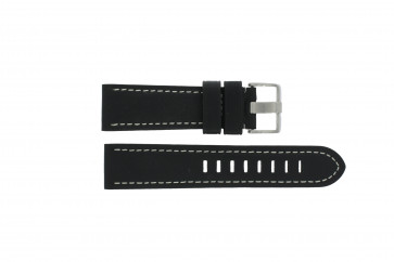Horlogeband Prisma ZWST23 Leder Zwart 23mm