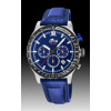 Horlogeband Lotus 18587-2 / 18588 Leder Blauw 22mm