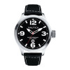 Nautica horlogeband A12561G Leder Zwart 24mm + wit stiksel