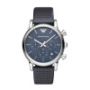 Horlogeband Armani AR1736 Leder Blauw 20mm