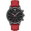 Horlogeband Armani AR1971 Leder Rood 22mm