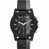 Horlogeband Armani Exchange AX1331 Silicoon Zwart 22mm
