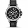 Horlogeband Armani Exchange AX1506 Leder Zwart 22mm