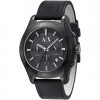 Horlogeband Armani AX2073 Leder Zwart 22mm