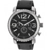 Horlogeband Fossil BQ1709 Leder Zwart 24mm