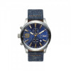 Horlogeband Diesel DZ4450 Leder/Textiel Blauw 24mm
