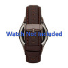 Horlogeband Fossil ME1123 Leder Donkerbruin 22mm