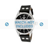Horlogeband Armani AR5834 Leder Zwart 23mm