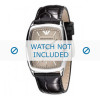 Horlogeband Armani AR0410 Leder Zwart 20mm