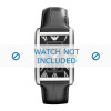 Horlogeband Armani AR1604 Leder Zwart 23mm