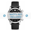 Horlogeband Armani AR1733 Leder Zwart 20mm