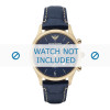 Horlogeband Armani AR1862 Leder Blauw 22mm