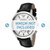 Horlogeband Armani AR2432 Leder Zwart 22mm
