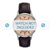 Horlogeband Armani AR4665 Leder Bruin 20mm