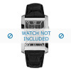 Guess horlogeband W10213G1 Leder Zwart + zwart stiksel
