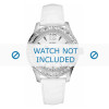 Guess horlogeband W12053L2 Leder Wit 20mm + wit stiksel