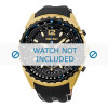 Horlogeband Seiko V175-0CK0 / SSC264P1 Leder Zwart 24mm