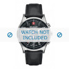 Horlogeband Swiss Military Hanowa 06-4187.04.007 Leder Zwart 22mm