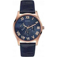 Horlogeband Guess W0608G2 Leder Blauw 22mm