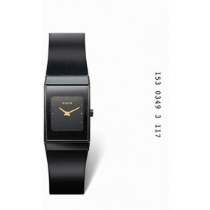 Horlogeband Rado R21349179 / 153.0349.3 / R073399410 Rubber Zwart 20mm