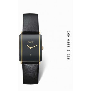 Horlogeband Rado 07.08749.10 / R070874910 Leder Zwart 17mm