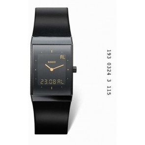 Horlogeband Rado 193.0324.3.115 / R073399210 Rubber Zwart 20mm