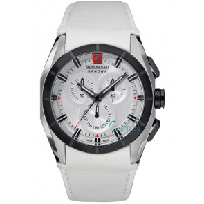 Horlogeband Swiss Military Hanowa 06-4191.33.001 Leder Wit