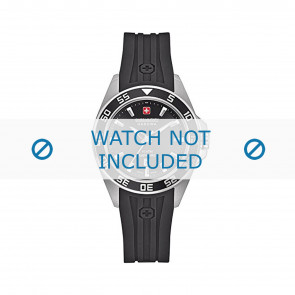 Swiss Military Hanowa horlogeband 6-6221.04.007 Rubber Zwart
