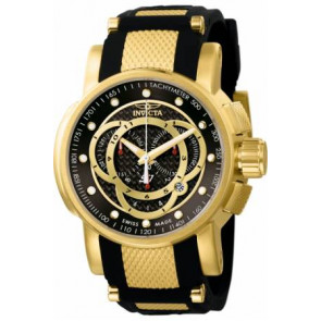 Invicta horlogeband 0896.01 / 0895.01 Rubber Zwart